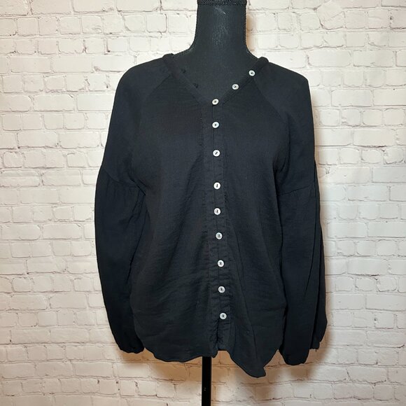 Asos shell button volume sleeve blouse - Picture 3 of 5